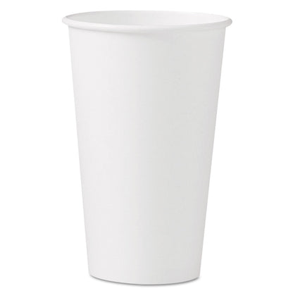 Dart Polycoated Hot Paper Cups, 16 oz, White, 50 Sleeve, 20 Sleeves/Carton