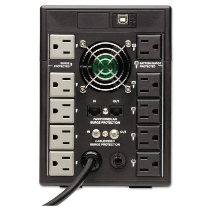 Tripp Lite SmartPro LCD Line-Interactive UPS AVR Tower, 10 Outlets, 1,500 VA, 650 J