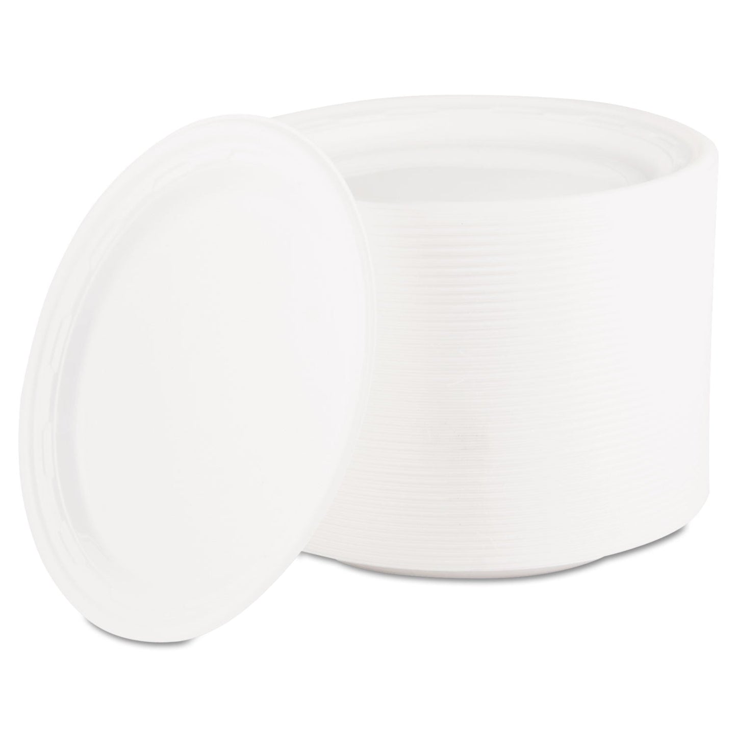 Dart Famous Service Plastic Dinnerware, Plate, 6" dia, White, 125/Pack