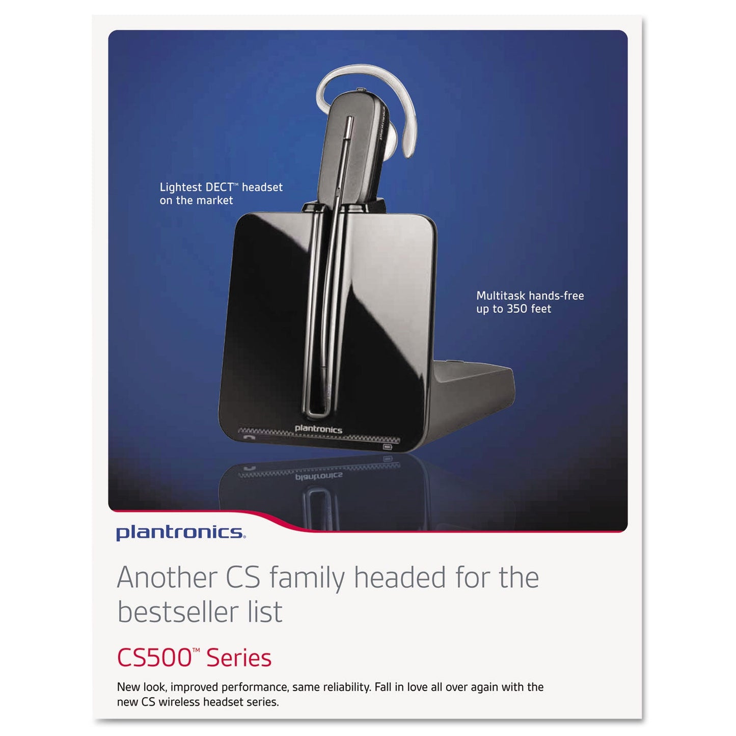 poly CS540 Monaural Convertible Wireless Headset
