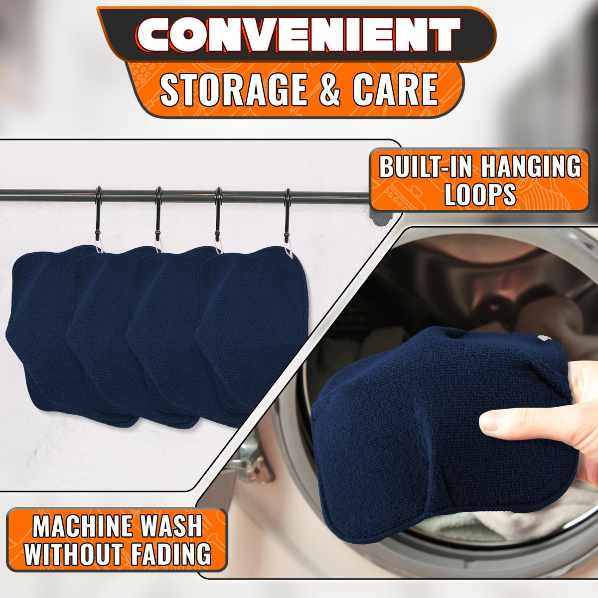4 Pcs Microwave Bowl Cozy Holders – Deep Navy Blue Microwave Bowl Holders for Hot Food Protect Hands from Hot Dishes – Soft & Heat Resistant Fabric for Safe Heating & Convenient Use in the Kitchen