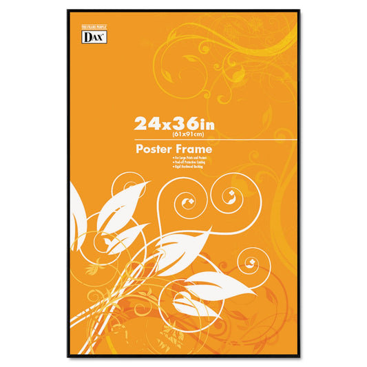DAX Coloredge Poster Frame, Clear Plastic Window, 24 x 36, Black