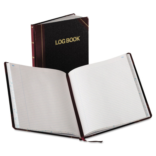 Boorum & Pease Log Book, List-Management Format, Medium/College Rule, Black/Red Cover, 10.13 x 7.78, 150 Sheets