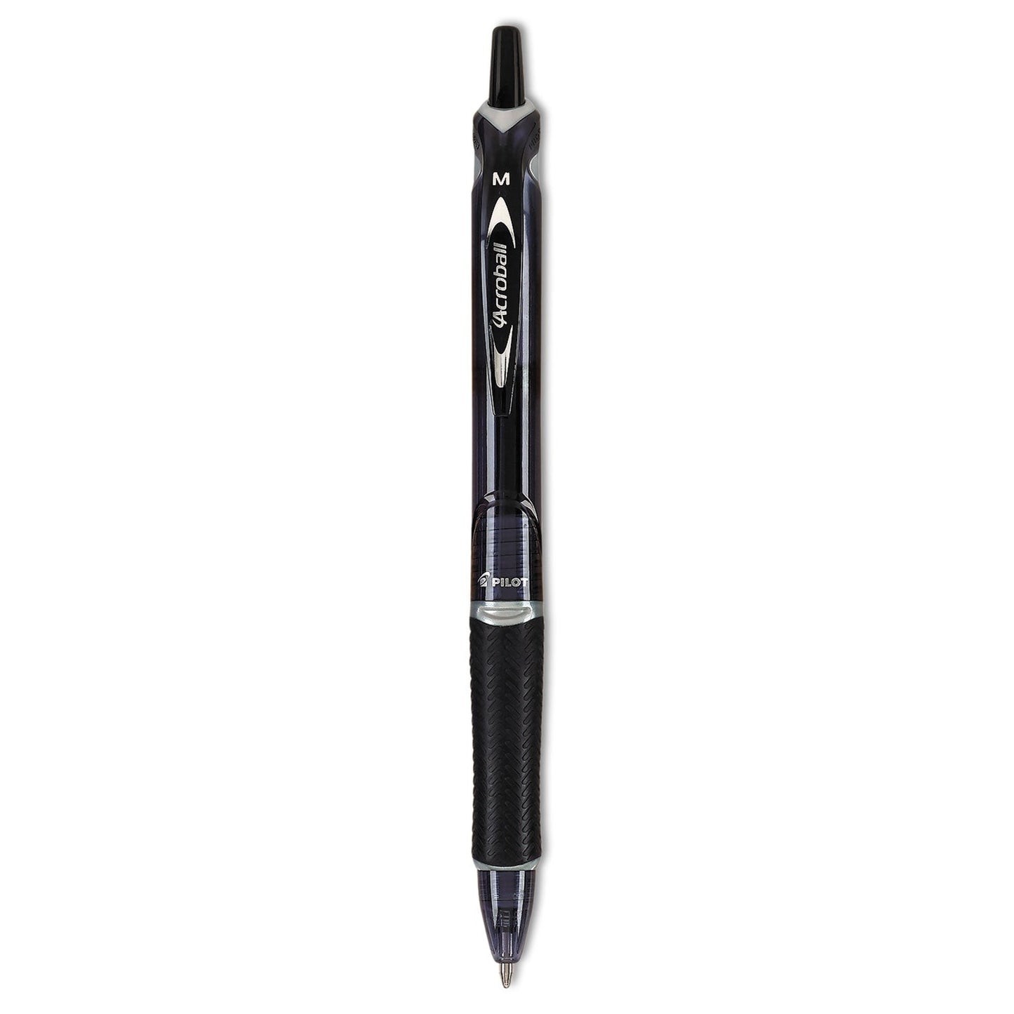Pilot Acroball Colors Advanced Ink Ballpoint Pen, Retractable, Medium 1 mm, Black Ink, Black Barrel