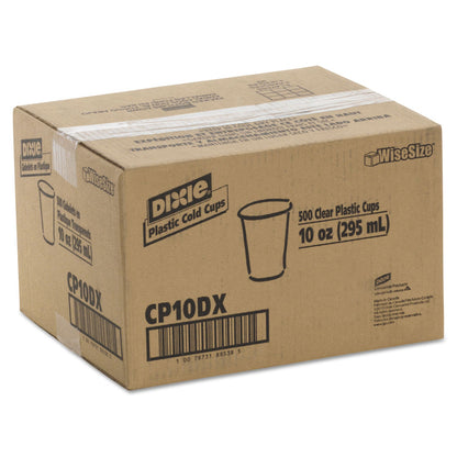 Dixie Clear Plastic PETE Cups, 10 oz, WiseSize, 25/Pack, 20 Packs/Carton