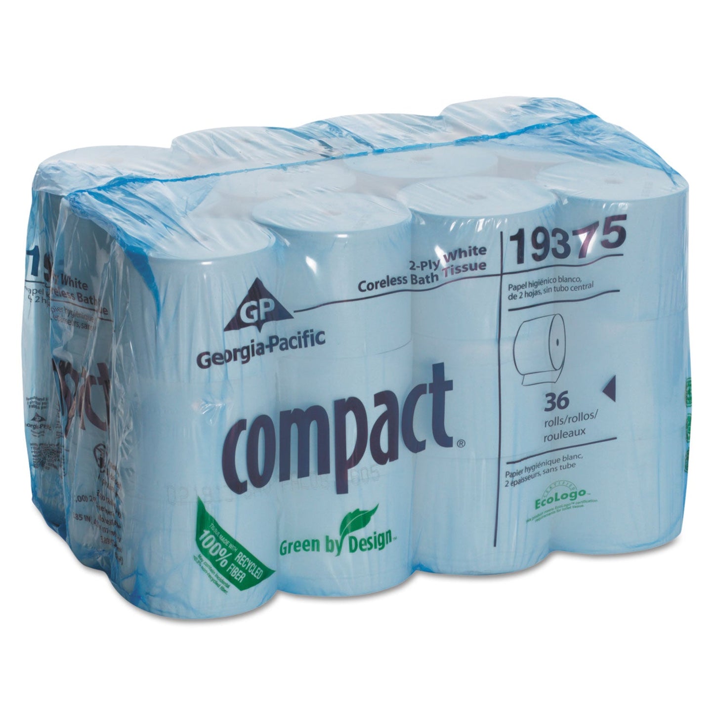 Georgia Pacific Coreless Bath Tissue, Septic Safe, 2-Ply, White, 1,000 Sheets/Roll, 36 Rolls/Carton
