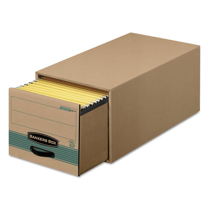 Bankers Box STOR/DRAWER STEEL PLUS Extra Space-Savings Storage Drawers, Legal Files, 16.75" x 25.5" x 11.5", Kraft/Green, 6/Carton