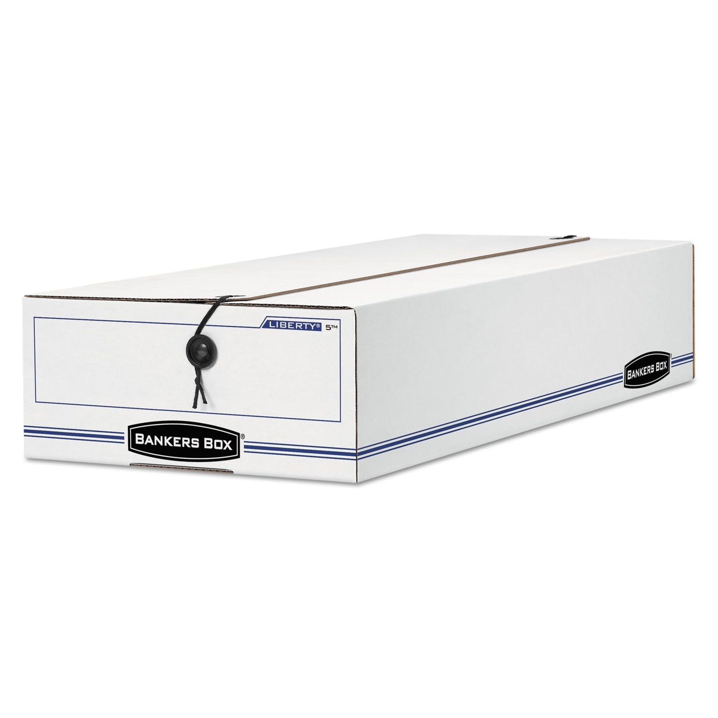 Bankers Box LIBERTY Check and Form Boxes, 9.25" x 15" x 4.25", White/Blue, 12/Carton