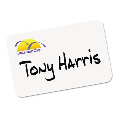 Avery Printable Adhesive Name Badges, 3.38 x 2.33, White, 100/Pack