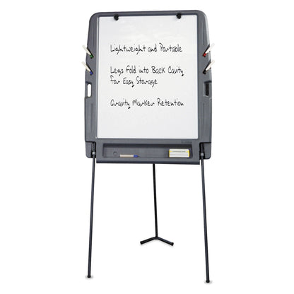 Iceberg Ingenuity Portable Flipchart Easel with Dry Erase Surface, Resin Surface Frame, 35 x 30 x 73, Charcoal