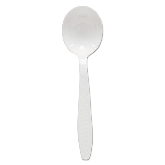 Dart Heavyweight Polystyrene Soup Spoons, Guildware Design, White, 1000/Carton