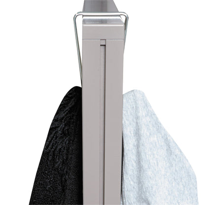 Alera Double Sided Partition Garment Hook, Steel, 0.5 x 3.38 x 4.75, Over-the-Door/Over-the-Panel Mount, Silver, 2/Pack