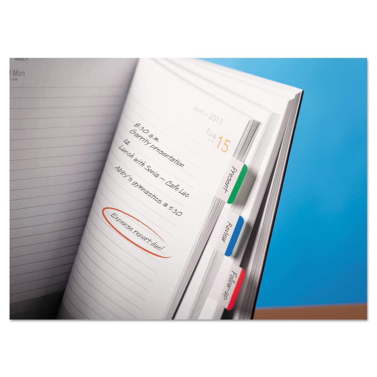 Post-it 1" Lined Tabs, 1/5-Cut, Lined, Assorted Colors, 1" Wide, 66/Pack