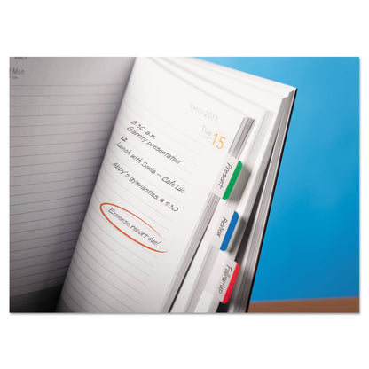 Post-it 1" Lined Tabs, 1/5-Cut, Lined, Assorted Colors, 1" Wide, 66/Pack