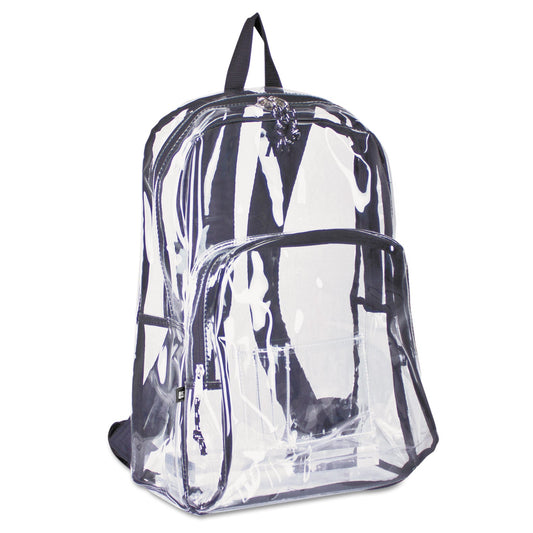 Eastsport Backpack, PVC, 12.5 x 5.5 x 17.5, Clear/Black