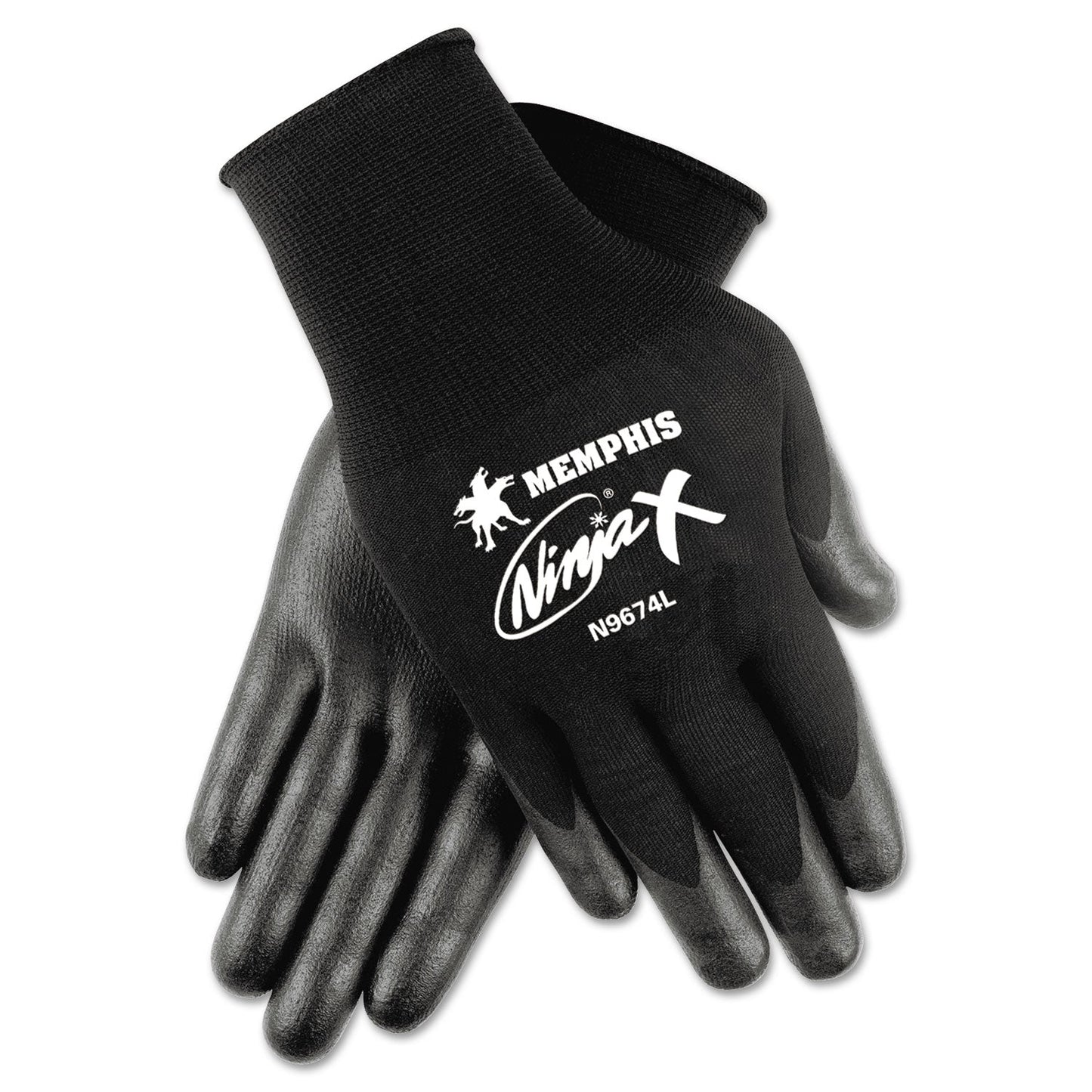MCR Ninja x Bi-Polymer Coated Gloves, Small, Black, Pair