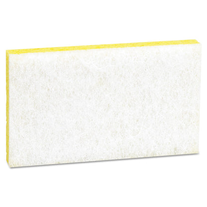 Scotch-Brite Light-Duty Scrubbing Sponge, #63, 3.6 x 6.1, 0.7" Thick, Yellow/White, 20/Carton