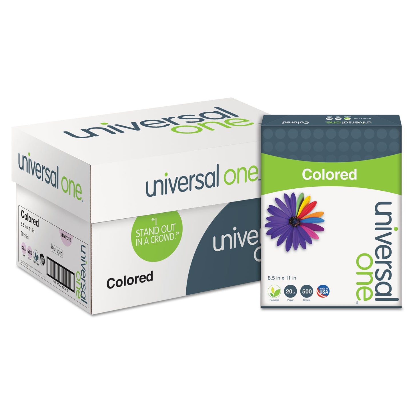 Universal Deluxe Colored Paper, 20 lb Bond Weight, 8.5 x 11, Orchid, 500/Ream