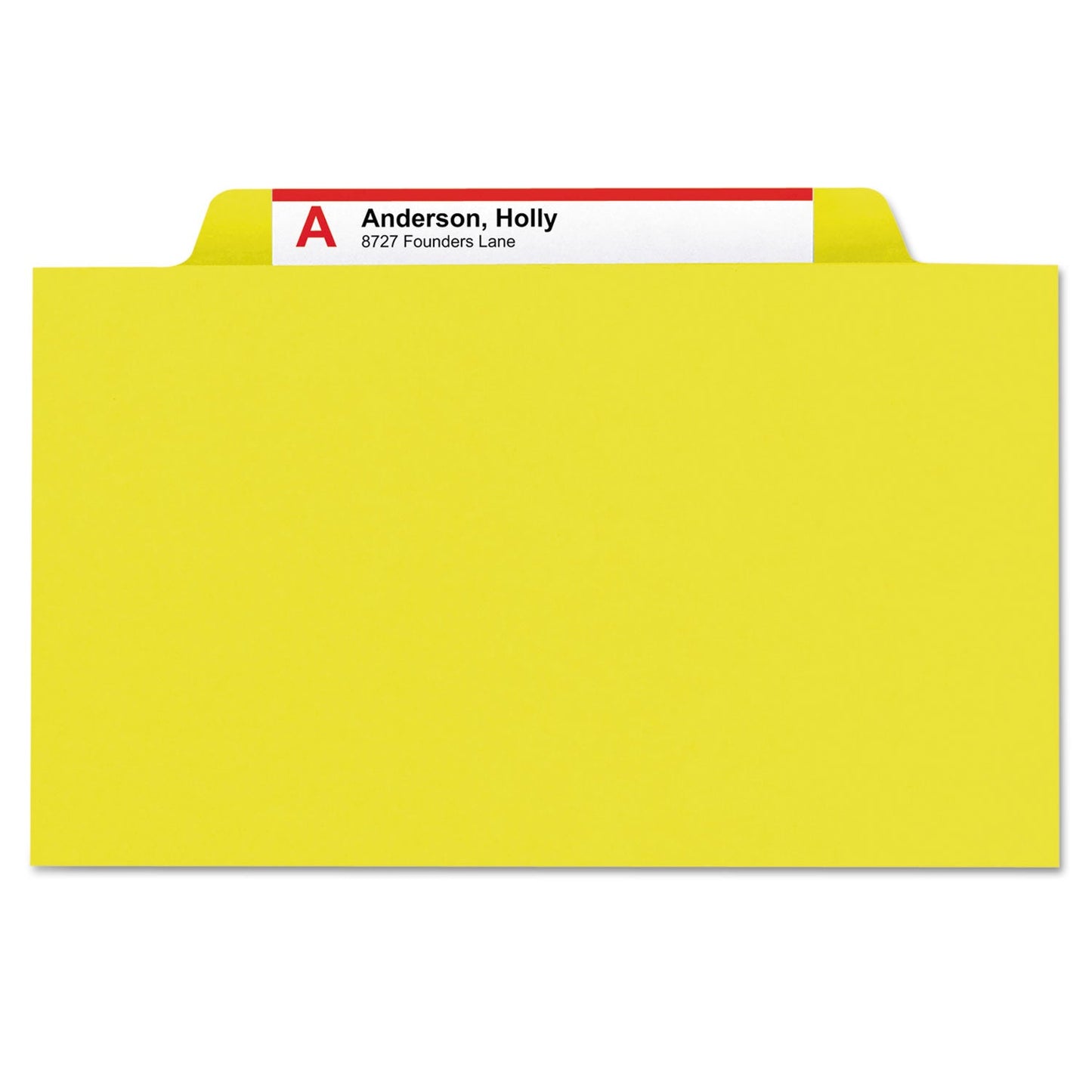 Smead Six-Section Pressboard Top Tab Classification Folders with SafeSHIELD Fasteners, 2 Dividers, Legal Size, Yellow, 10/Box