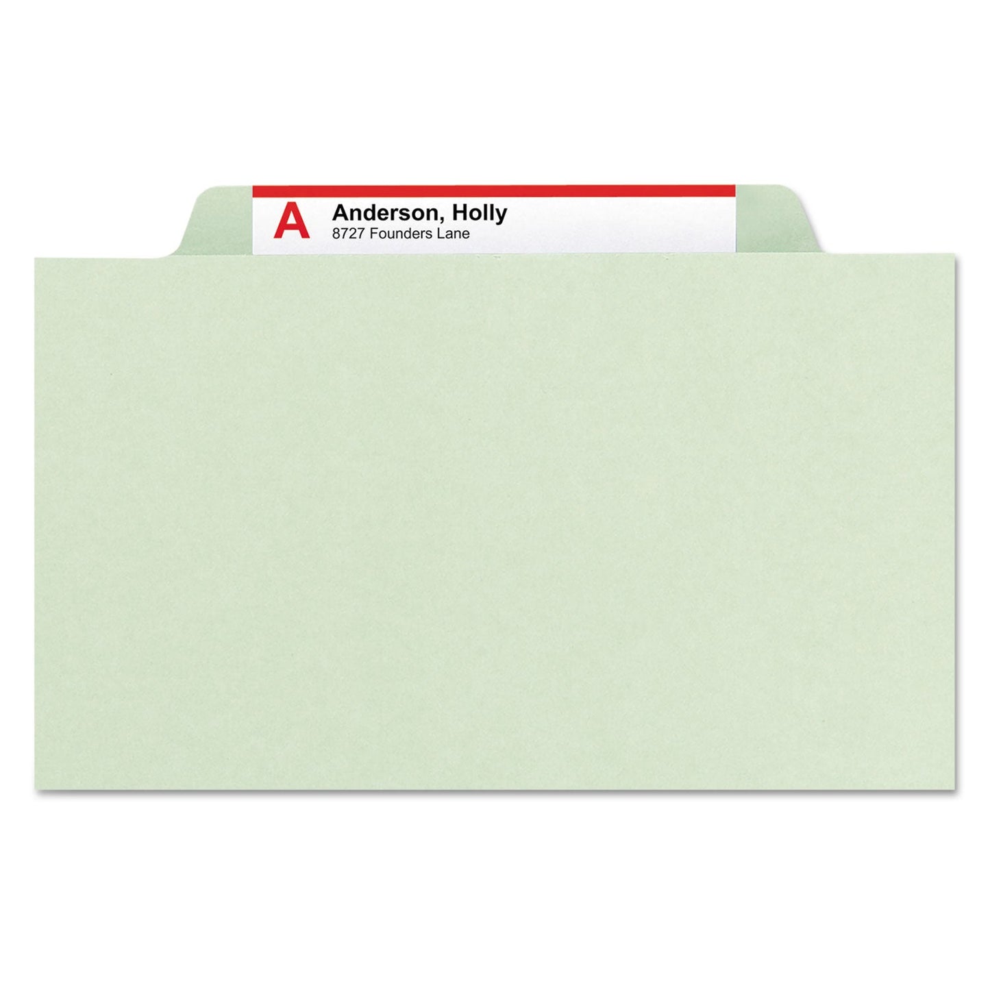Smead Pressboard Classification Folders with SafeSHIELD Coated Fasteners, 2/5 Cut, 1 Divider, Legal Size, Gray-Green, 10/Box