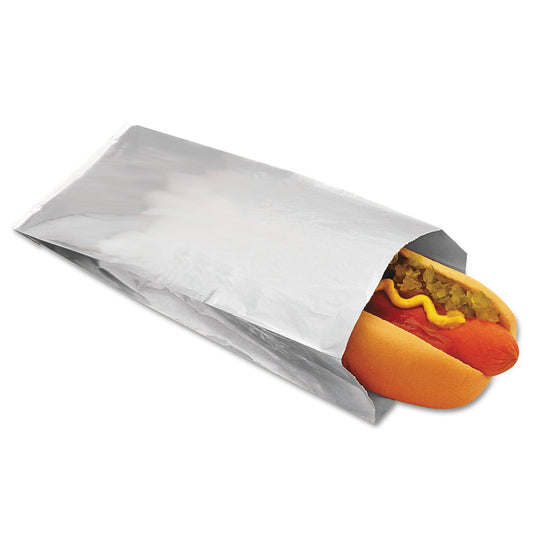 Bagcraft Foil Single-Serve Bags, 3.5" x 8.5", Silver, 1,000/Carton