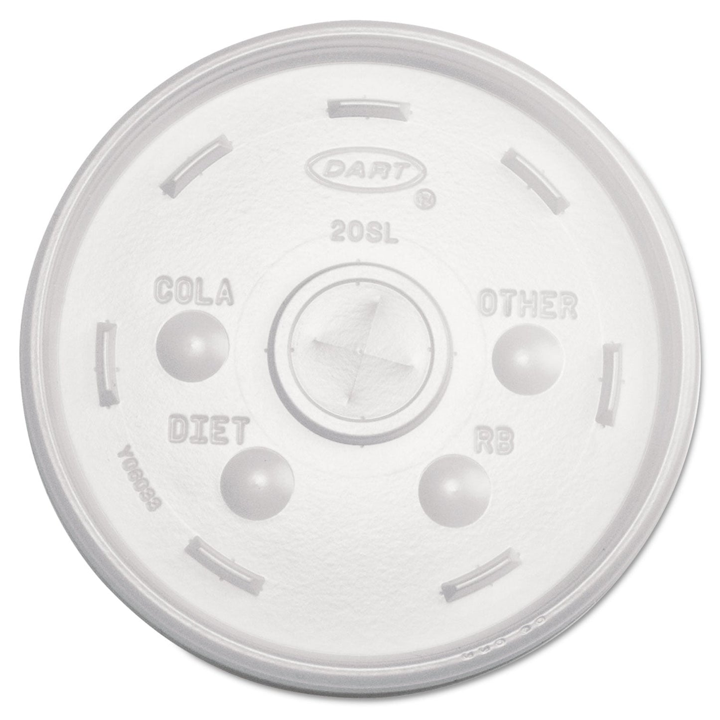 Dart Cold Cup Lids, Fits 32 oz Cups, Translucent, 100/Sleeve, 10 Sleeves/Carton