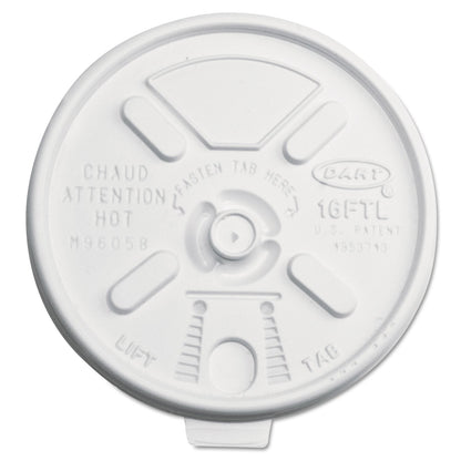 Dart Lift n' Lock Plastic Hot Cup Lids, Fits 12 oz to 24 oz Cups, Translucent, 1,000/Carton