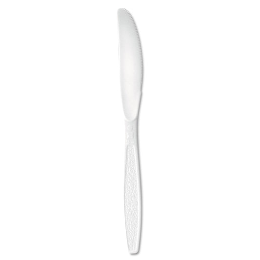 Dart Extra-Heavy Polystyrene Knives, White, Guildware Design, Bulk, 1,000/Case