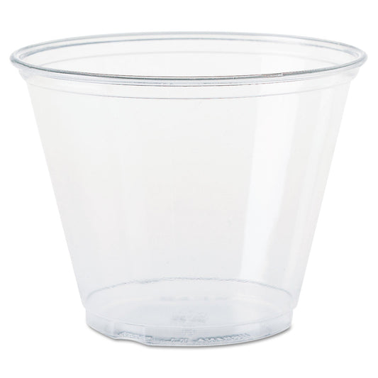 Dart Ultra Clear PET Cups, 9 oz, Squat, 50/Bag, 20 Bags/Carton