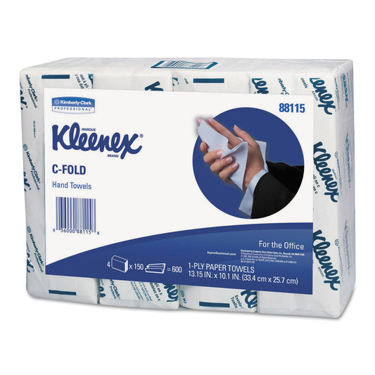 Kleenex C-Fold Paper Towels for Business, Absorbency Pockets, 10.13 x 13.15, White, 150/Pack, 16/Carton