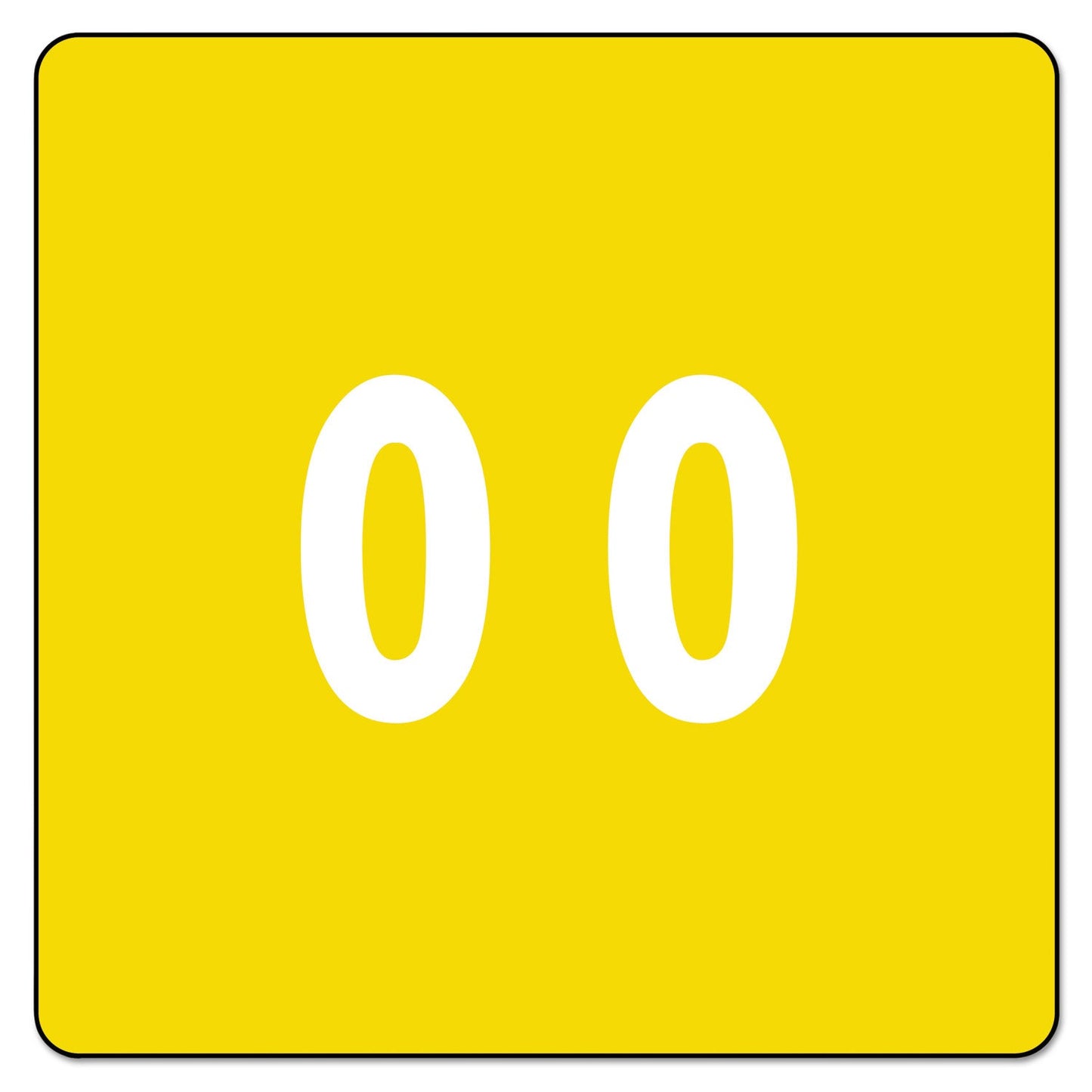 Smead Numerical End Tab File Folder Labels, 0, 1.5 x 1.5, Yellow, 250/Roll