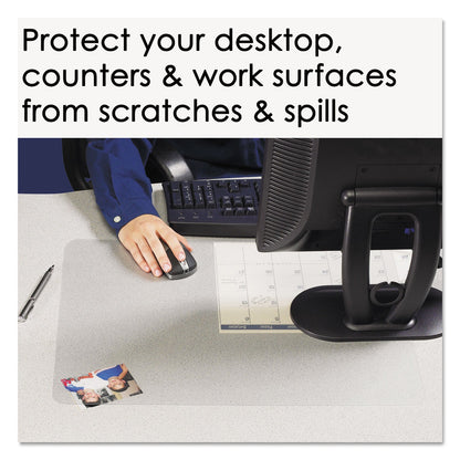 Artistic KrystalView Desk Pad with Antimicrobial Protection. Matte Finish, 17 x 12, Clear