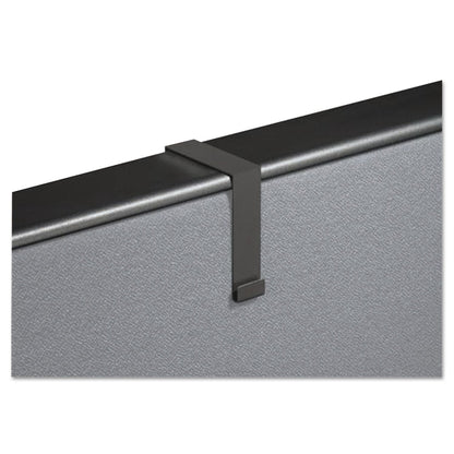 Quartet Cubicle Partition Hangers, For 1.5" to 2.5" Thick Partition Walls, Black, 2/Set