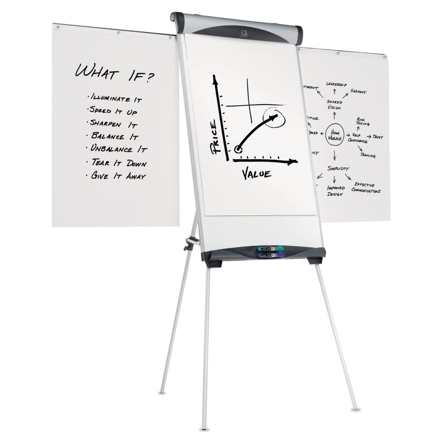 Quartet Euro Magnetic Presentation Easel, 27 x 39, White