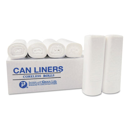 Inteplast Group High-Density Interleaved Commercial Can Liners, 60 gal, 12 microns, 38" x 60", Black, 200/Carton