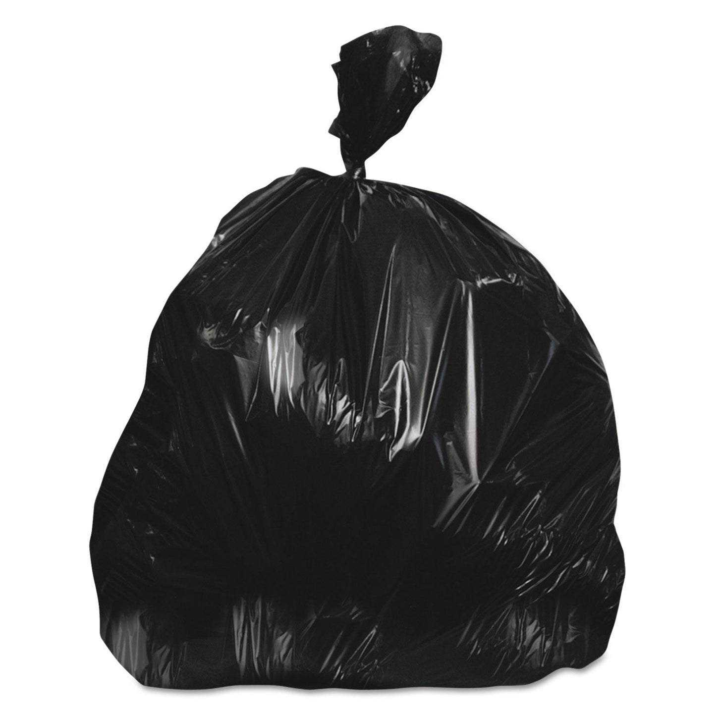 Heritage High-Density Waste Can Liners, 60 gal, 22 microns, 38" x 60", Black, 150/Carton