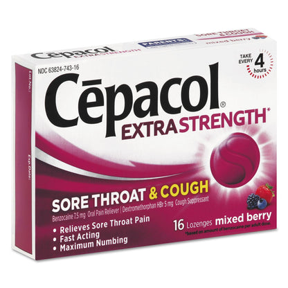 Cepacol Sore Throat and Cough Lozenges, Mixed Berry, 16 Lozenges