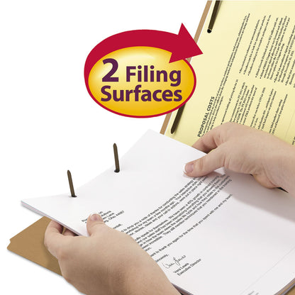 Smead Top Tab Fastener Folders, Guide-Height 2/5-Cut Tabs: Right of Center, 2 Fasteners, Legal Size, 11-pt Kraft Exterior, 50/Box