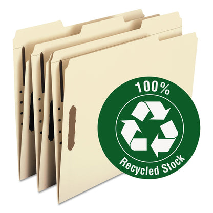 Smead Top Tab Fastener Folders, 1/3-Cut Tabs: Assorted, 2 Fasteners, Letter Size, 11-pt Manila Exterior, 50/Box