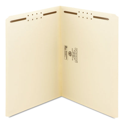Smead Top Tab Fastener Folders, Straight Tab, 2 Fasteners, Letter Size, 11-pt Manila Exterior, 50/Box