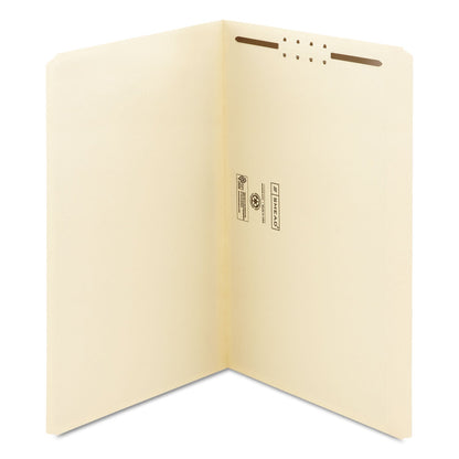 Smead Top Tab Fastener Folders, Straight Tab, 1 Fastener, Legal Size, 11-pt Manila Exterior, 50/Box