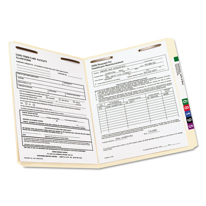 Smead Top Tab Fastener Folders, Straight Tab, 2 Fasteners, Letter Size, 11-pt Manila Exterior, 50/Box