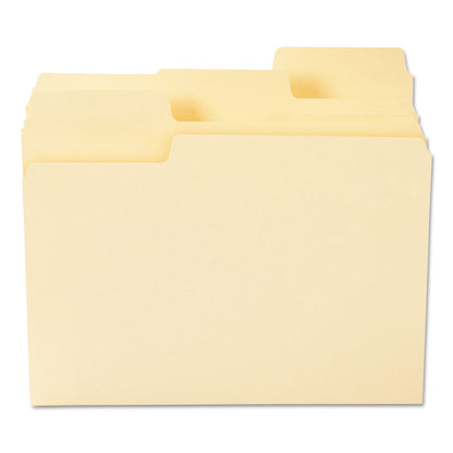 Smead SuperTab Top Tab File Folders, 1/3-Cut Tabs: Assorted, Letter Size, 0.75" Expansion, 14-pt Manila, 50/Box