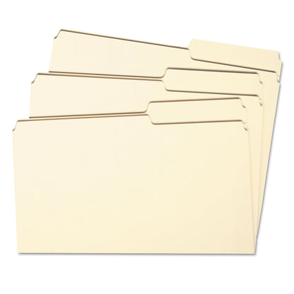 Smead Reinforced Guide Height File Folders, 2/5-Cut Tabs: Right Position, Letter Size, 0.75" Expansion, Manila, 100/Box