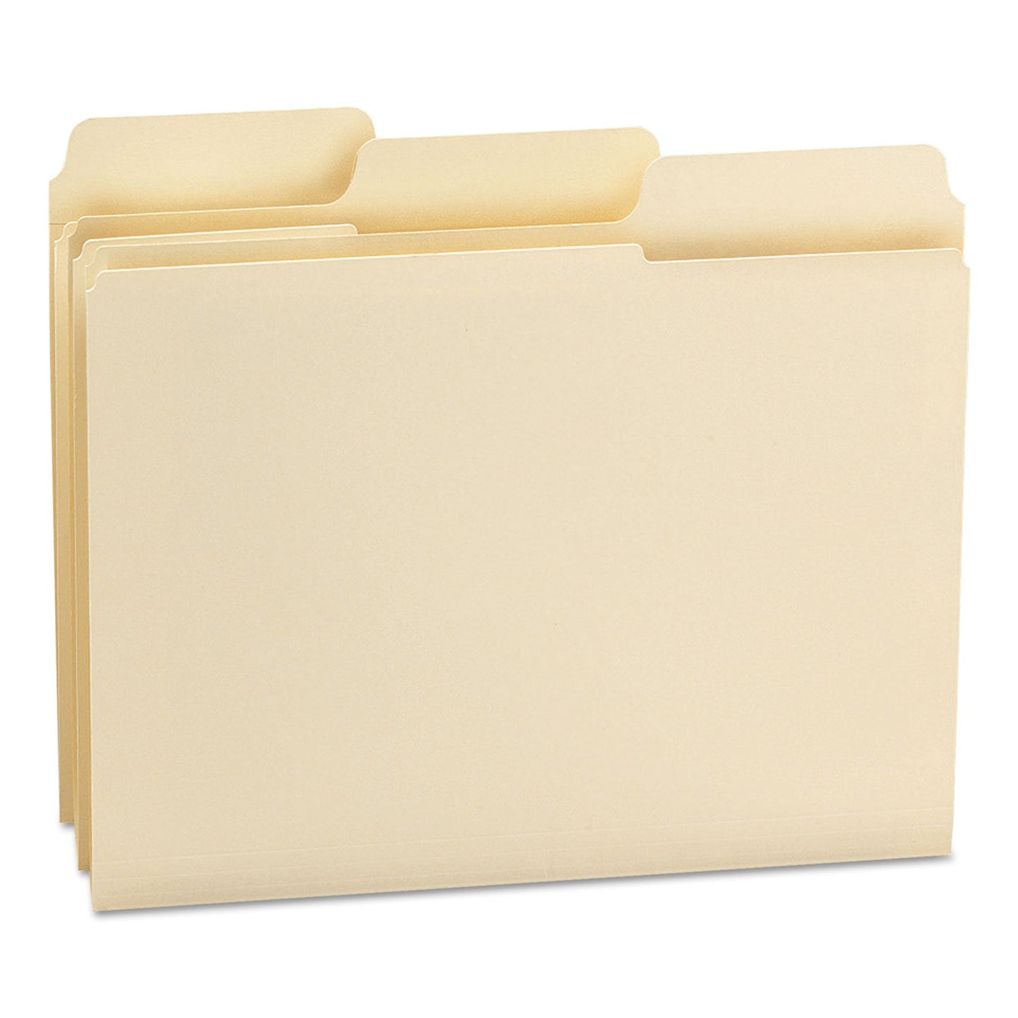 Smead SuperTab Reinforced Guide Height Top Tab Folders, 1/3-Cut Tabs: Assorted, Letter Size, 0.75" Expansion, Manila, 100/Box