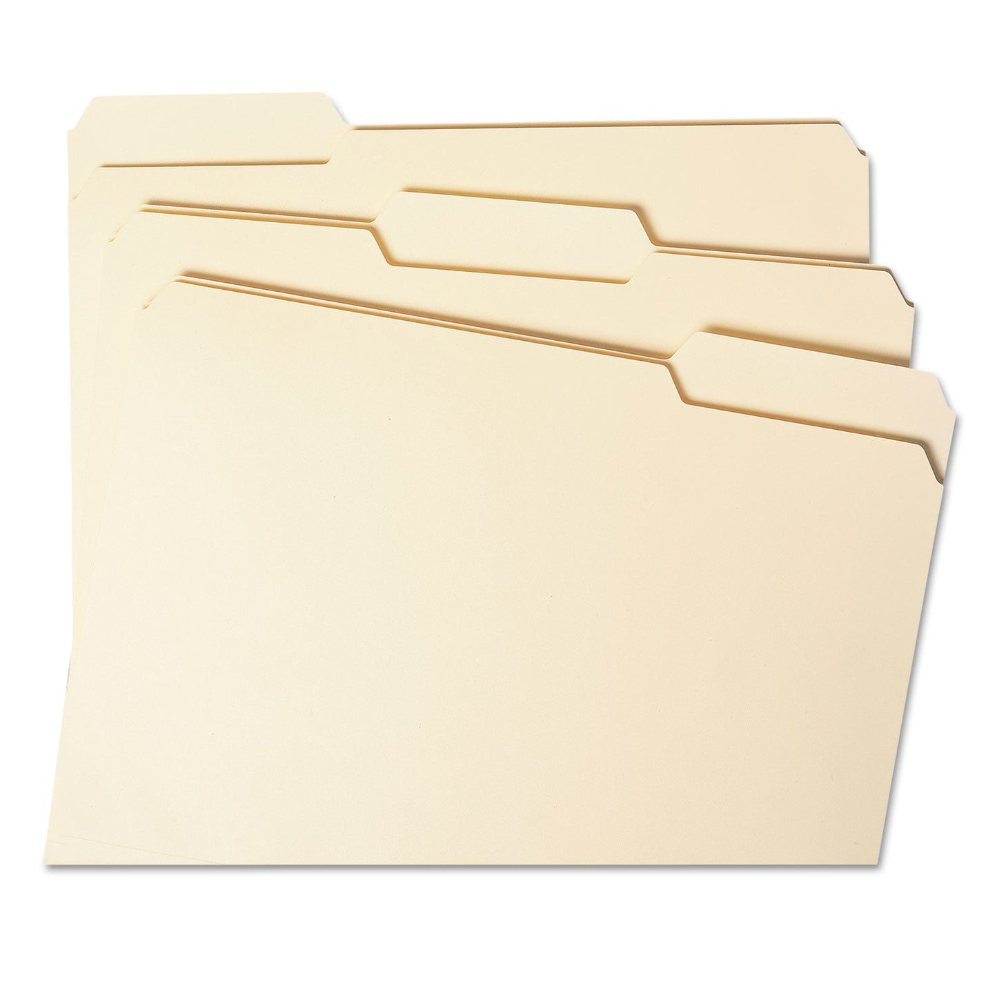 Smead 100% Recycled Reinforced Top Tab File Folders, 1/3-Cut Tabs: Assorted, Letter Size, 0.75" Expansion, Manila, 100/Box