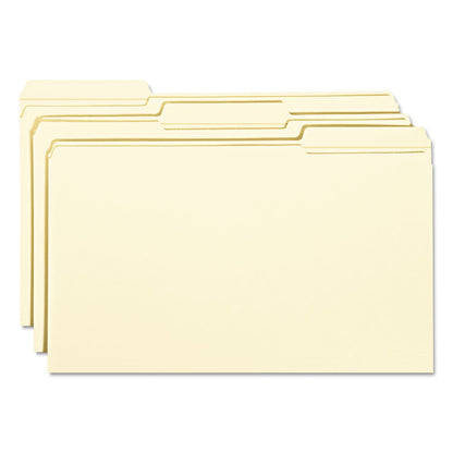 Smead Reinforced Tab Manila File Folders, 1/3-Cut Tabs: Assorted, Legal Size, 0.75" Expansion, 11-pt Manila, 100/Box