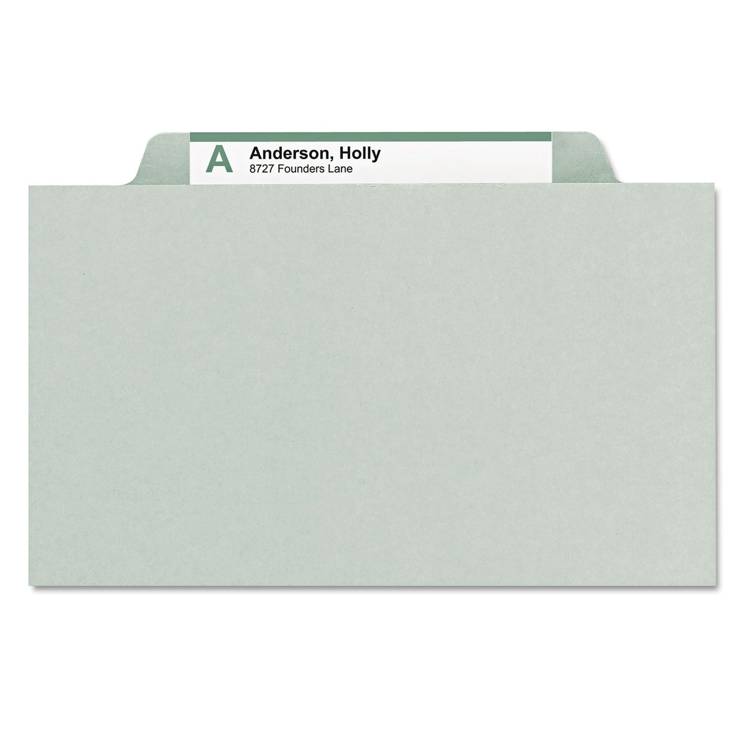 Smead Expanding Recycled Heavy Pressboard Folders, 1/3-Cut Tabs: Assorted, Letter Size, 2" Expansion, Gray-Green, 25/Box