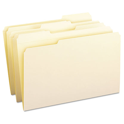 Smead Reinforced Tab Manila File Folders, 1/3-Cut Tabs: Assorted, Legal Size, 0.75" Expansion, 11-pt Manila, 100/Box