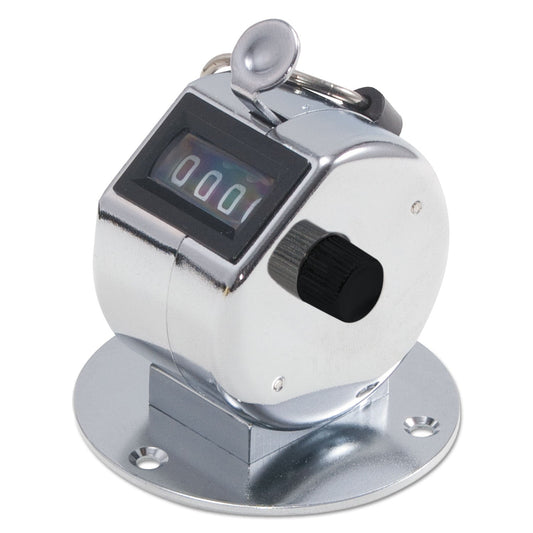 Bates Tally II Desk Model Tally Counter, Registers 0-9999, Chrome